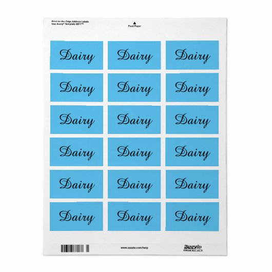 Kosher Kitchen Stickers labels zuivelmelkkoek (Full Sheet)