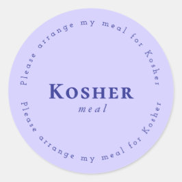 Kosher meal Request Sticker, Light purple, Navy Ronde Sticker