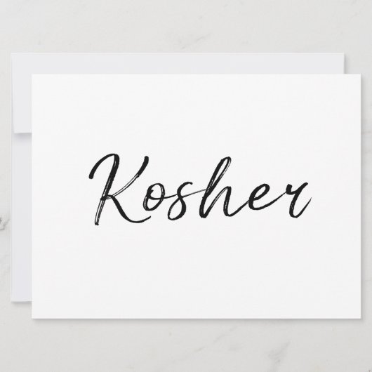 Kosher-teken | Stijlvol handschrift (Voorkant)
