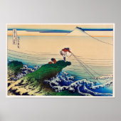 Koshu Kajikazawa door Katsushika Hokusai Poster (Voorkant)