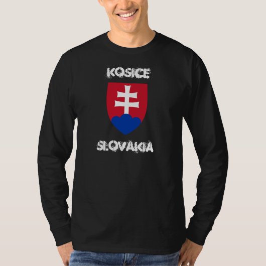 Kosice, Slowakije met wapenschild T-shirt (Voorkant)