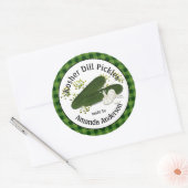 Kosjer Dill Pickles Plaid  3" Ronde Sticker (Envelop)