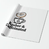 Kosjer en Gecaffeïneerde Joodse Koffie Hanukkah   Cadeaupapier (Uitgerold)