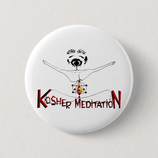 Kosjer Meditatie Ronde Button 5,7 Cm (Voorkant)