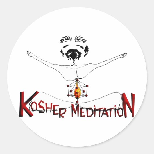 Kosjer Meditatie Ronde Sticker (Voorkant)