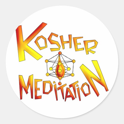 Kosjer Meditatie Ronde Sticker (Voorkant)