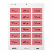 Kosjere keukenstickers label vlees Fleishig Fleish (Full Sheet)