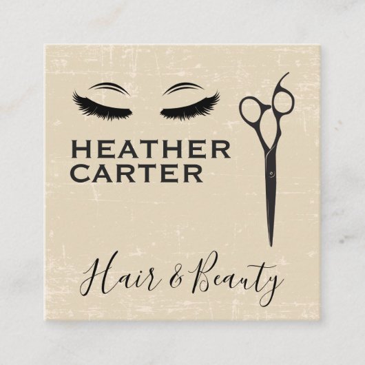 kosmetoloog | Wimpersalonscharen Afsprakenkaartje (Voorkant)