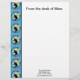 Kosmic Cat Moon en Stars Briefhoofd