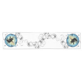 Kosmic Cat Moon en Stars Korte Tafelloper (Horizontaal)