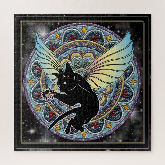 Kosmic Cat Moon en Stars Legpuzzel (Verticaal)