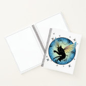 Kosmic Cat Moon en Stars Notitieboek (Binnen)