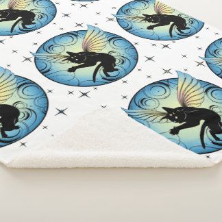 Kosmic Cat Moon en Stars Sherpa Deken