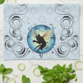 Kosmic Cat Moon en Stars Theedoek (Gevouwen)