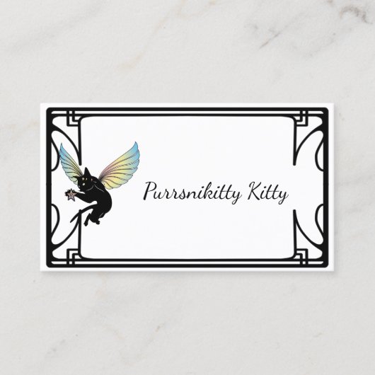 Kosmic Cat Moon en Stars Visitekaartje (Voorkant)