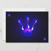 Kosmic Glow Bowling Bridal Shower-uitnodigingen Kaart (Achterkant)