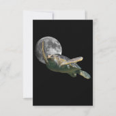 Kosmic Moon Zee Turtle Swimming in Space Premium Bedankkaart (Voorkant)