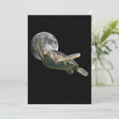Kosmic Moon Zee Turtle Swimming in Space Premium Save The Date (Staand voorkant)