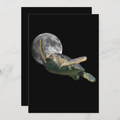 Kosmic Moon Zee Turtle Swimming in Space Premium Save The Date (Voorkant / Achterkant)