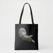 Kosmic Moon Zee Turtle Swimming in Space Premium Tote Bag (Voorkant)
