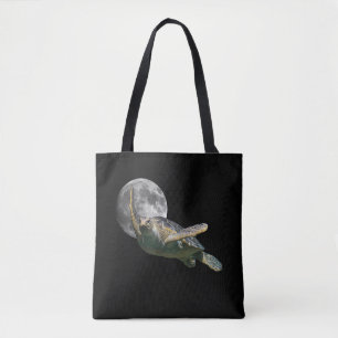 Kosmic Moon Zee Turtle Swimming in Space Premium Tote Bag