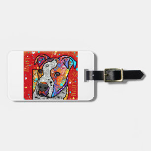 Kosmic Pit Bull - Helderkleurig - Cadeauidee Bagagelabel