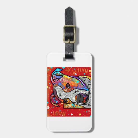 Kosmic Pit Bull - Helderkleurig - Cadeauidee Bagagelabel (Voorkant verticaal)