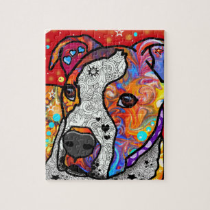 Kosmic Pit Bull - Helderkleurig - Cadeauidee Legpuzzel