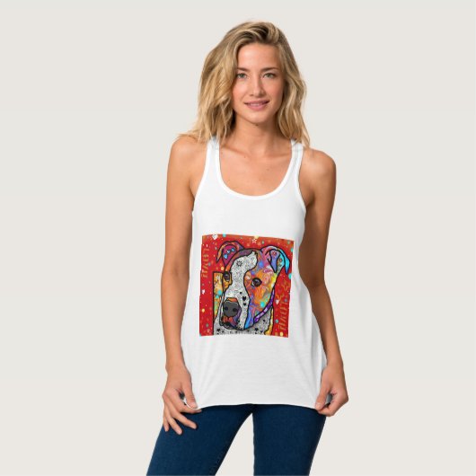 Kosmic Pit Bull - Helderkleurig - Cadeauidee Tanktop (Volledige Voorkant)