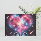 Kosminskaart Astronaut Uitnodigingskaart Kaart (Staand voorkant)