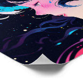 Kosmisch Abstract Anime Meisje Poster (Hoek)