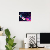 Kosmisch Abstract Anime Meisje Poster (Thuiskantoor)