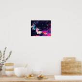 Kosmisch Abstract Anime Meisje Poster (Keuken)