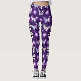Kosmisch Alien Vlinderpatroon Leggings
