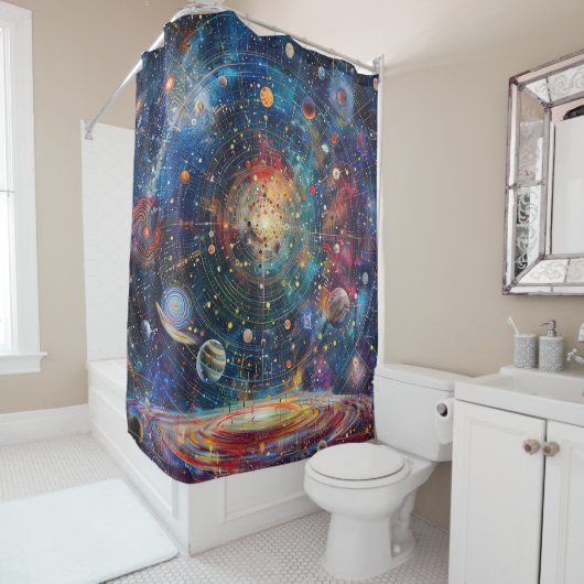 Kosmisch Astrologisch Gordijn voor de Douche (In situ)