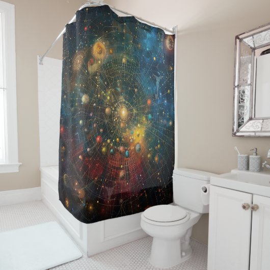 Kosmisch Astrologisch Gordijn voor Douche (In situ)