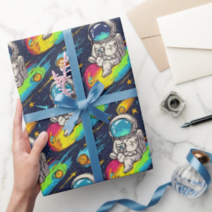 Kosmisch Astronaut Meteoor Rijpatroon Cadeaupapier