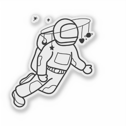 kosmisch astronautenavontuur sticker (Voorkant)
