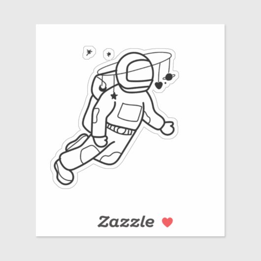 kosmisch astronautenavontuur sticker (Vel)