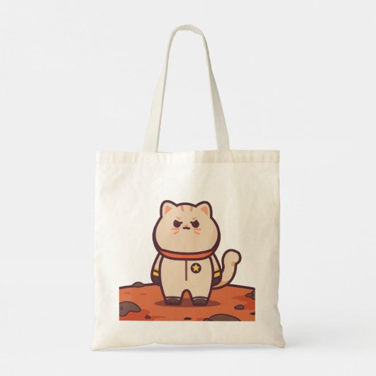 Kosmisch avontuur: Astronaut Cat Canvas tas (Achterkant)