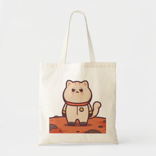 Kosmisch avontuur: Astronaut Cat Canvas tas (Voorkant)