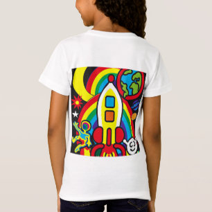 Kosmisch Avontuur: Rainbow Rocket lancering T-shirt