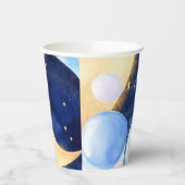 Kosmisch Baby shower Moon en Sterren geïnspireerd Papieren Bekers (Links)