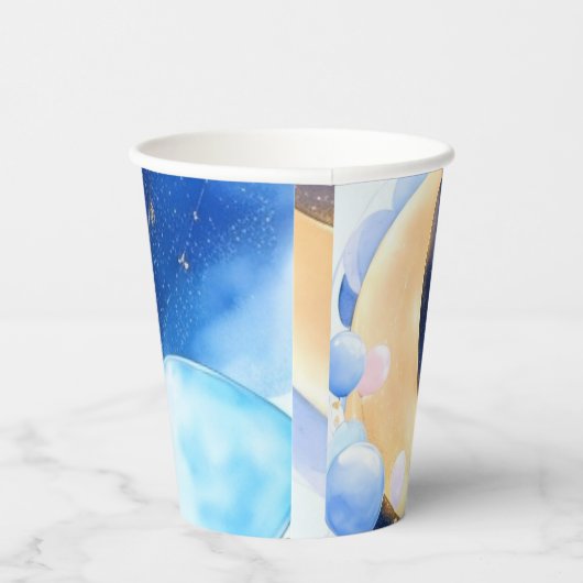 Kosmisch Baby shower Moon en Sterren geïnspireerd Papieren Bekers (Rechts)