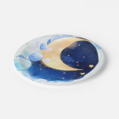 Kosmisch Baby shower Moon en Sterren geïnspireerd Papieren Bordje (Gekanteld)