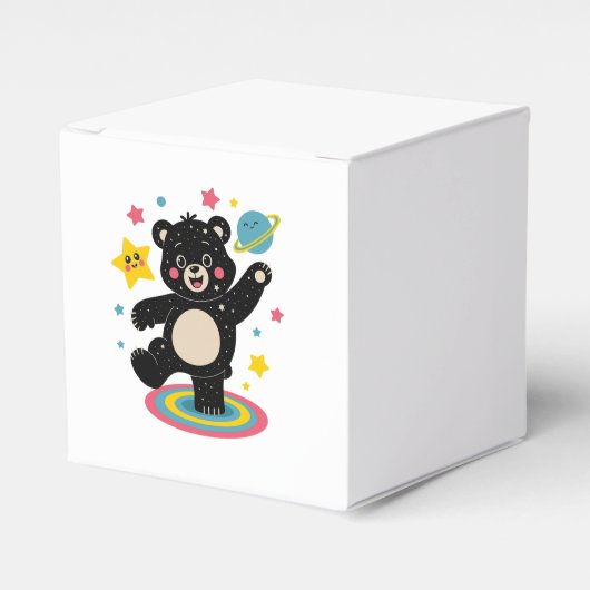 Kosmisch Beer met sterren en planeten - Schattigee Bedankdoosjes (Voorkant Zijde)