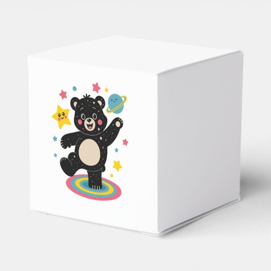 Kosmisch Beer met sterren en planeten - Schattigee Bedankdoosjes (Achterkant)