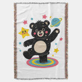 Kosmisch Beer met sterren en planeten - Schattigee Deken (Voorkant Verticaal)