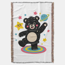 Kosmisch Beer met sterren en planeten - Schattigee Deken
