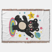 Kosmisch Beer met sterren en planeten - Schattigee Deken (Voorkant)